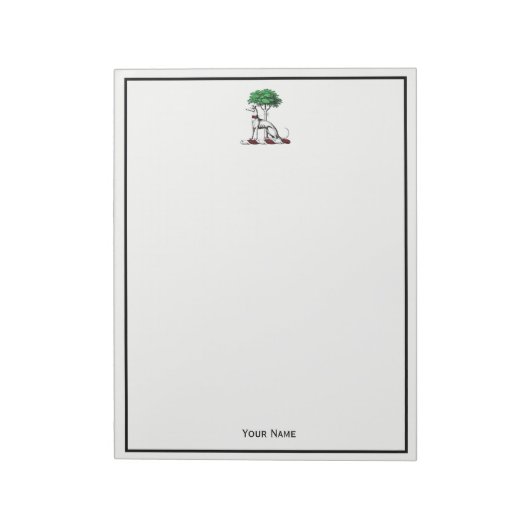 Bloc-note Héritier de Greyhound Whippet avec arbre héraldiqu (Tourné)