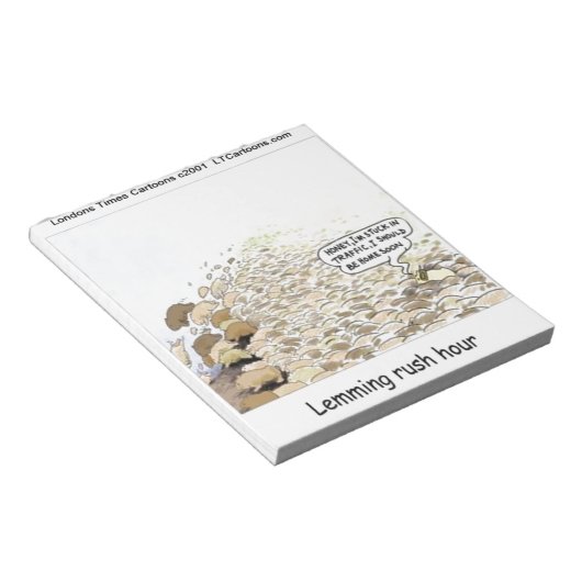 Bloc-note Heure de pointe Lemmings amusant (Incliné)