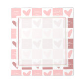 Bloc-note Heureuse Sainte-Valentin mignon Coeurs roses Motif (Devant)