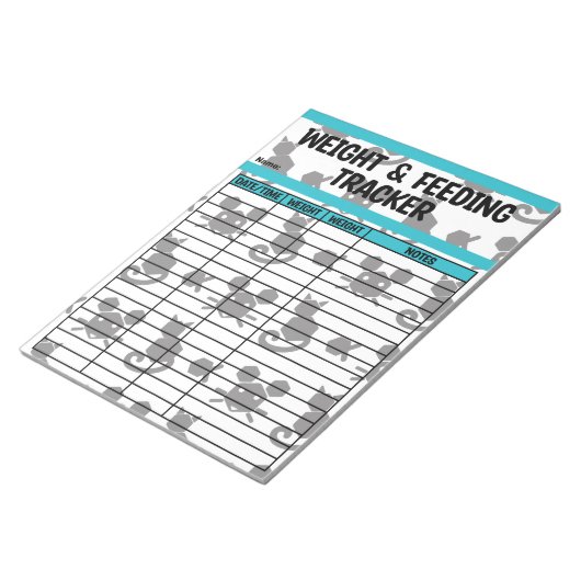 Bloc-note Hexagon noir et Turquoise - Poids et alimentation (Incliné)