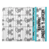 Bloc-note Hexagon noir et Turquoise - Poids et alimentation (Devant)