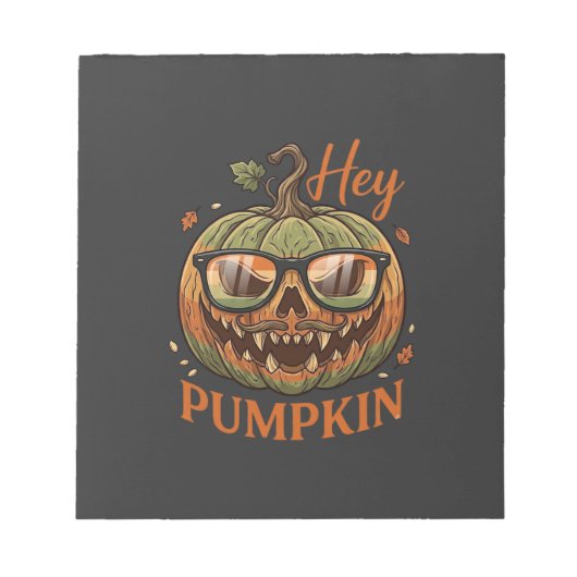 Bloc-note Hey Citrouille Halloween Lanterne Jack Lunettes Mo (Devant)
