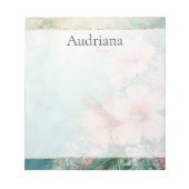 Bloc-note Hibiscus blanc de pêche tropicale Floral (Devant)