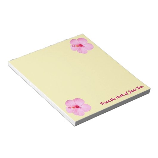 Bloc-note Hibiscus rose Fleur tropicale (Incliné)