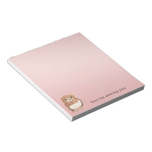 Bloc-note Hibou Brun Rose Blush Je Vous Verrai