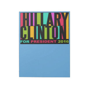 Bloc-note Hillary Clinton colorée 2016 bloc - notes