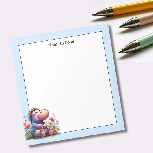 Bloc-note Hippo à l'aquarelle