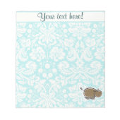Bloc-note Hippo mignon ; Turquoise (Devant)