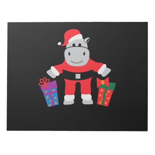 Bloc-note hippo père Noël (Devant)