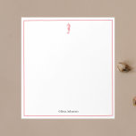 Bloc-note Hippocampe rouge lustration de la vie marine<br><div class="desc">Pavé de vie marine à customiser avec votre nom</div>