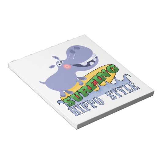 Bloc-note Hippopotame de surfer (Incliné)