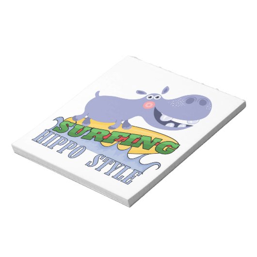 Bloc-note Hippopotame de surfer (Tourné)