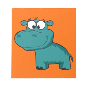 Bloc-note Hippopotame heureux bleu