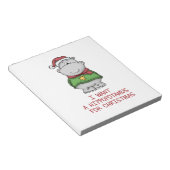Bloc-note Hippopotame pour Noël - Joli Hippo Design (Incliné)