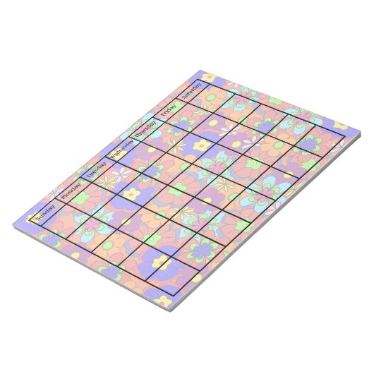 Bloc-note Hippy Retro Mod Flower Blank Calendrier (Incliné)