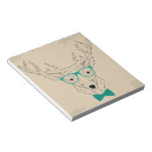 Bloc-note Hipster Reindeer Elk avec des lunettes grungy Noël (Incliné)