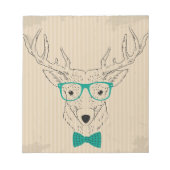 Bloc-note Hipster Reindeer Elk avec des lunettes grungy Noël (Devant)