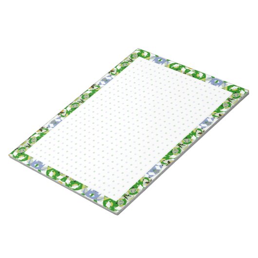 Bloc-note Hiver Automne Vert Gris Gris Grille de points BuJo (Incliné)