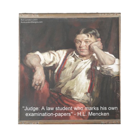 Bloc-note HL Mencken Graphique & Citation sur les juges (Devant)