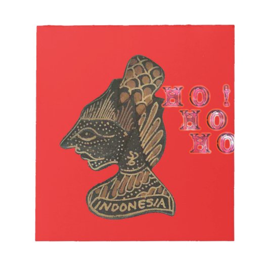 Bloc-note Ho Ho Ho ! Joyeux Noël Indonésie design mignon (Devant)