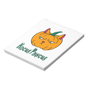 Bloc-note Hocus pawcus Halloween citrouille ginger cat magie