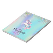 Bloc-note Holographie rose unicorne violet retour à l'école (Tourné)