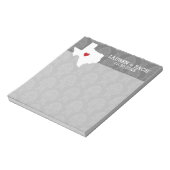 Bloc-note Home State Map Art - Mariage personnalisé Texas (Tourné)