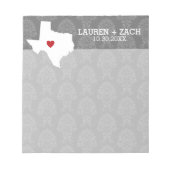 Bloc-note Home State Map Art - Mariage personnalisé Texas (Devant)