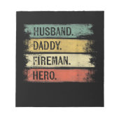 Bloc-note Homme Mari Daddy Fireman Hero Pompier (Devant)