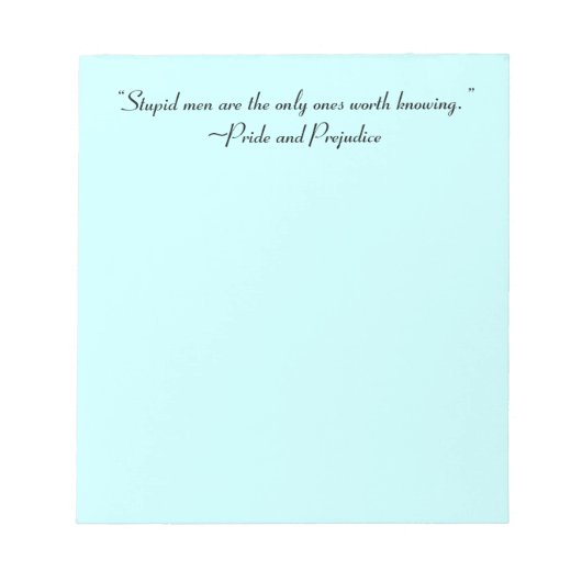 Bloc-note Hommes Stupides À Connaître Jane Austen Citation (Devant)