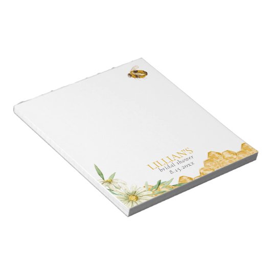Bloc-note Honey Bee Bridal Shower Favor Notepad (Incliné)