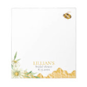 Bloc-note Honey Bee Bridal Shower Favor Notepad (Devant)
