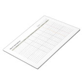 Bloc-note Horaire de travail des employés (Incliné)