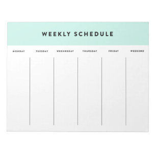 Bloc-note Horaire hebdomadaire bleu