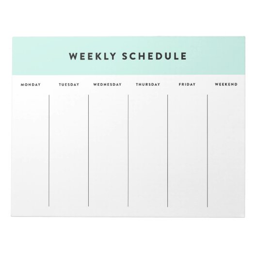 Bloc-note Horaire hebdomadaire bleu (Devant)