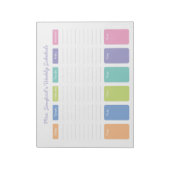 Bloc-note Horaire hebdomadaire personnalisé (Tourné)