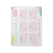 Bloc-note Horaire hebdomadaire personnalisé pour les enfants (Tourné)