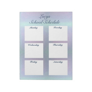 Bloc-note Horaire quotidien du planificateur scolaire bleu o