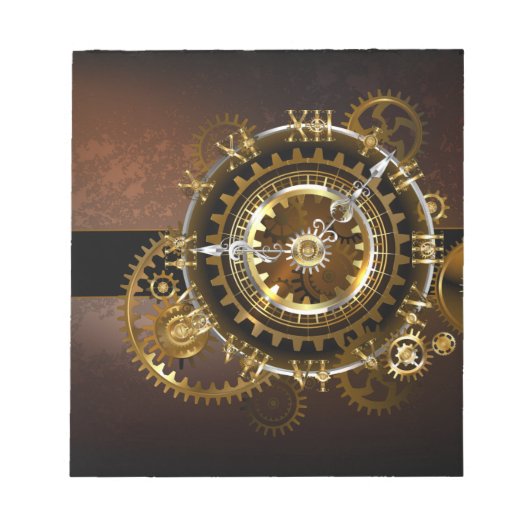 Bloc-note Horloge Steampunk avec des engrenages anciens (Devant)