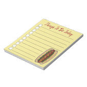 Bloc-note Hot Dog Mustard Relish Foody To Do List (Tourné)