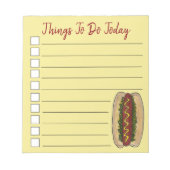 Bloc-note Hot Dog Mustard Relish Foody To Do List (Devant)