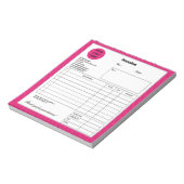 Bloc-note Hot Pink Chevron Entreprise Commerce Facture (Tourné)