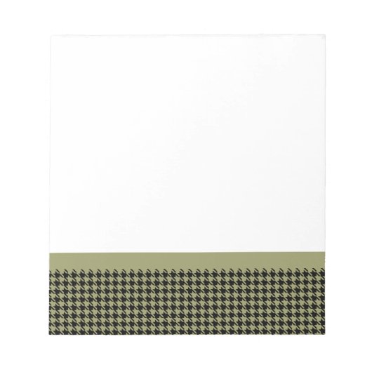 Bloc-note Houndstooth Avocado et Black (Devant)