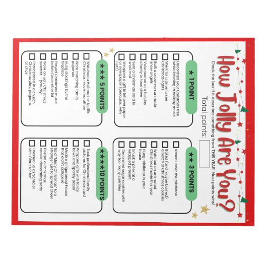 Bloc-note How Jolly Are You Christmas Game (Devant)