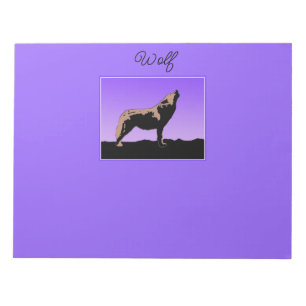 Bloc-note Howling Wolf at Sunset - Art faunique original