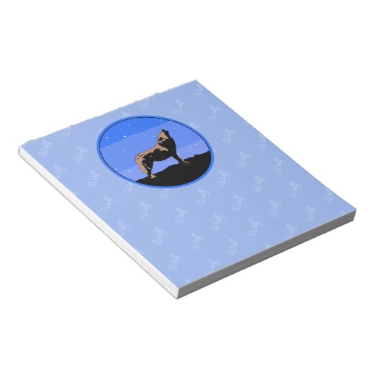 Bloc-note Howling Wolf en hiver - Art faunique original (Incliné)