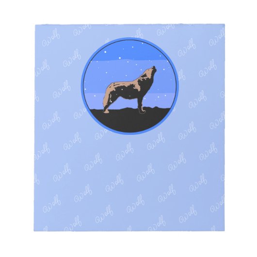 Bloc-note Howling Wolf en hiver - Art faunique original (Devant)