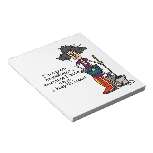 Bloc-note Humour de femme de charge (Incliné)