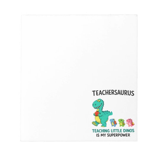 Bloc-note Humour de professeur Teachersaurus avec de petits  (Devant)