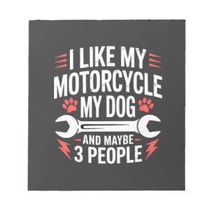 Bloc-note Humour de propriétaire de chien à moto